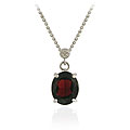 Glitzy Rocks Sterling Silver Garnet and Diamond Necklace