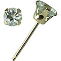 10k Yellow Gold Aquamarine Round Stud Earrings