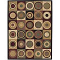 Parallels Burgundy Viscose Rug (2'3 x 8')