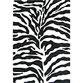 Hand-tufted Safari Zebra Black Wool Rug (4' x 6')