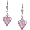 Charming Life Silver Pink Heart and Pearl Earrings (3.5 mm)