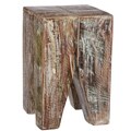 Stripped Wood Geometric Table (India)