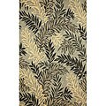 Palm Leaf Black Rug (1'11 x 7'6)