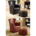 Single-seat Bicast Leather Chair and Ottoman Set