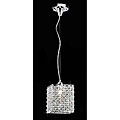 Chrome/ Crystal 1-light Mini Pendant Square Chandelier