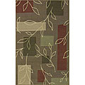 Alexa Infiniti Collection Geometric Floral Taupe Rug (4'5 x 6'9)
