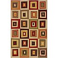 Free helpful 45 Rpm Jukebox Record Sets reviews Alexa Infiniti Collection Geometric Blocks Beige Rug (4'5 x 6'9)