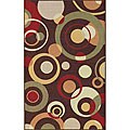 45 Record Auction free catalog Alexa Infiniti Collection Retro Circles Modern Brown Rug (4'5 x 6'9)