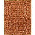 Custom rug advice Hand-tufted Burgundy/ Gold Border New Zealand Wool Rug (5' x 8')