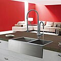 Vigo Farmhouse 33-inch Stainless Steel Two-bowl Kitchen Sink and Faucet
