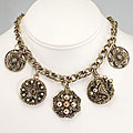 Sweet Romance Bronze French Medallion Necklace