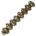 Sweet Romance Bronzetone Bohemian Glass Zephyrs and Griffins Bracelet