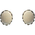 Sterling Silver Oval Crown Setting Created Opal Stud Earrings