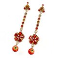 Sweet Romance Millefiori Glass Bead and Austrian Crystal Earrings