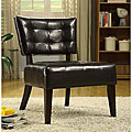 Charlotte Brown Faux Leather Armless Occasional Chair