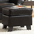 Noho Dark Brown Bi-cast Leather Ottoman