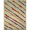 Diagonal Stripe Beige Rug (6'5 x 4'7)