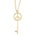 14k Goldplated Brass Peace Key Necklace