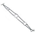 Stainless Steel Clover Cutout Toggle Bracelet