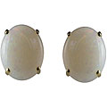10k Yellow Gold Oval-cut Opal Stud Earrings