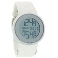 Gucci Men's Stainless Steel Case White Rubber Strap Digital Watch