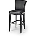 Manhattan Black Leather Bar Stool