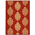 Indoor/ Outdoor St. Martin Red/ Natural Rug (4' x 5'7)