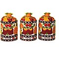 'Fruit Delight' Hand-painted 3-piece Storage Jar Set