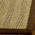 Hand-woven Diamonds Natural/ Medium Brown Seagrass Rug (5' x 8')