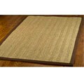 Hand-woven Natural Fiber Diamonds Natural/ Medium Brown Seagrass Rug (6' x 6')
