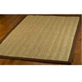Hand-woven Diamonds Natural/ Medium Brown Seagrass Rug (8' Square)
