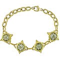 18k Yellow Gold Green Amethyst Bracelet