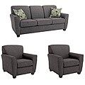 Mirage 3-piece Grey Fabric Sofa and Two Chair Set