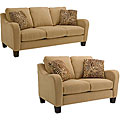 Encore 2-piece Wheat Fabric Sofa and Loveseat Seat