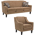 Flamingo 2-piece Camel Velvet Sofa and Chair Set