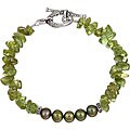 Charming Life Peridot Chip and Pearl Bracelet (6 mm)