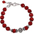 Charming Life Sterling Silver Red Sea Bamboo Coral Bracelet