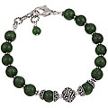 Charming Life Sterling Silver Green African Jade Bracelet