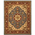 Hand- tufted Maya Blue Wool Rug (7'9 x 9'9)