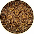 Handmade Classic Jaipur Burgundy/ Black Wool Rug (6' Round)