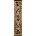 Handmade Dark Plum/ Gold Wool Rug (2'3 x 12')