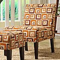 Orange Cube Print Lounge Chair