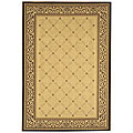 Indoor/ Outdoor Bay Sand/ Black Rug (6'7 x 9'6)