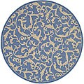 Indoor/ Outdoor Mayaguana Blue/ Natural Rug (6'7 Round)