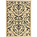 Bimini Indoor/ Outdoor Sand/ Black Rug (5'3 x 7'7)