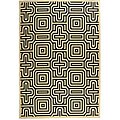 Courtyard Indoor/ Outdoor Matrix Sand/ Black Polypropylene Rug (9'2 x 12'6)