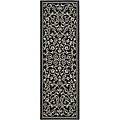 Courtyard Indoor/ Outdoor Resorts Black/ Sand Polypropylene Runner (2'4 x 9'11)