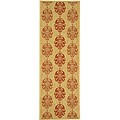 Courtyard Indoor/ Outdoor St. Martin Natural/ Red Polypropylene Runner (2'4 x...