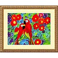 Robin 'Parrots with Flowers' Framed Art Print