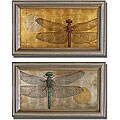 Patricia Pinto 'Dragonfly on Silver and Gold' 2-piece Art Set